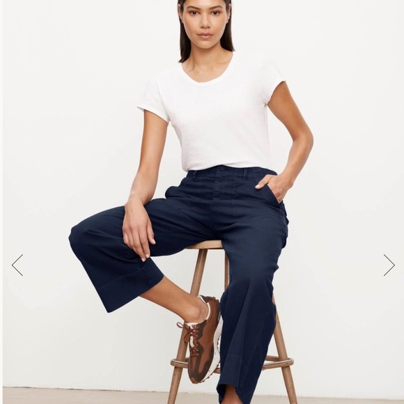 Velvet by Graham & Spencer Navy Wide Leg Pants - Picture 3 of 9